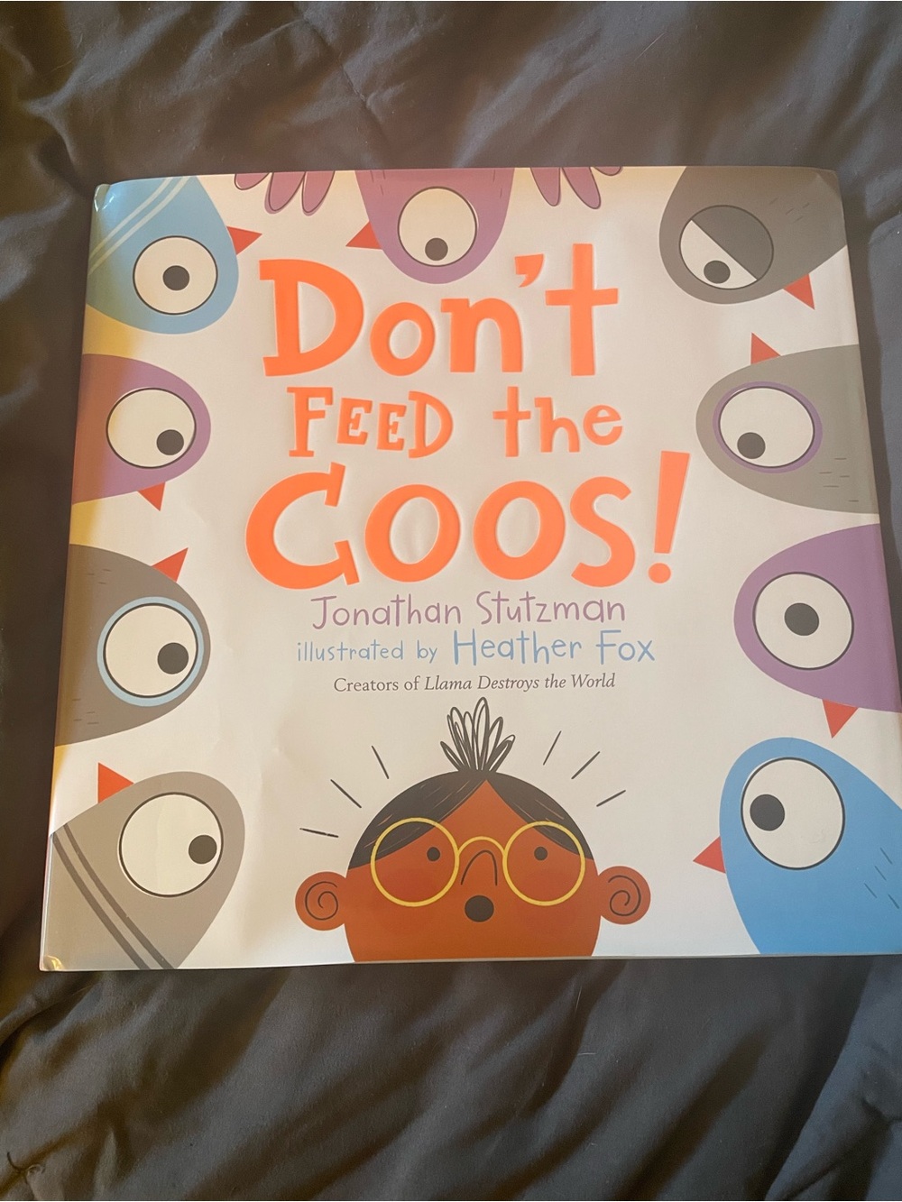 Don't Feed the Coos! Kids Book - White/Orange/Purple. New